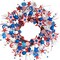 22 Inch Patriotic Glitter Stars Pineapple Wreath for Front Door, Memorial Day Glitter Red White and Blue Wreath for Home Decor, Forth of July Holiday Wreath for Indoor and Outdoor